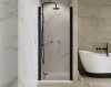 BESCO Drzwi wahadłowe prysznicowe Sinco Due Black 90x195 DSD-90-B